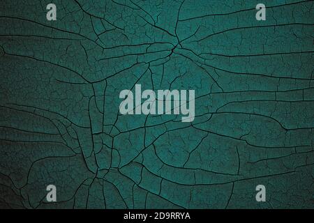 dark green cracked enamel texture, crackle art background Stock Photo