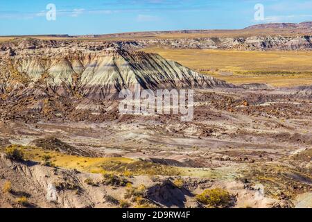 Geological Layers Over Time In Arizona Painted Desert Stock Photo