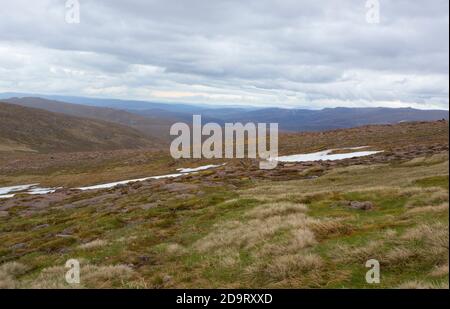 View from near the summit of Cairn Gorm.  Cairngorms National Park, Scotland, UK. Stock Photo