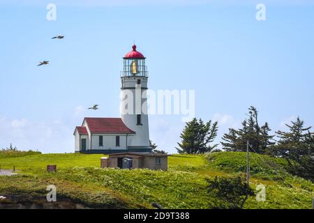 Historic Cape Blanco Lighthouse ,Oregon-USA Stock Photo