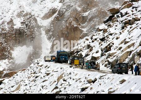 Turtok Highway and Pangong lake road at Leh Ladakh in Jammu and Kashmir, India Stock Photo