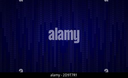 Abstract background of small squares or pixels in shades of dark blue colors Stock Vector