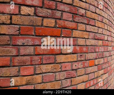 curved red brick texture useful as a background Stock Photo