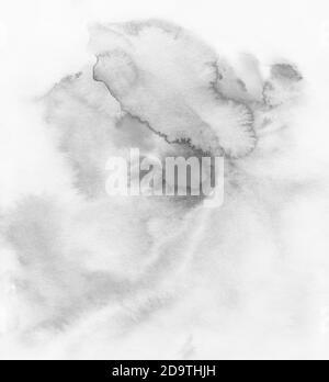 Watercolor abstract grunge background, monochrome, hand-painted texture, watercolor stains. Design for backgrounds, wallpapers, covers and packaging. Stock Photo