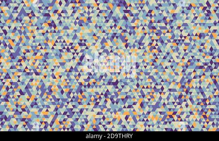 Abstract multicolor background, geometric pattern of triangles in blue-purple-yellow, design for poster, banner, card and template. Vector illustration Stock Vector
