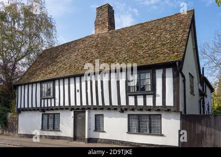 Timber-framed cottage, High Street, Great Shelford, Cambridgeshire, England, United Kingdom Stock Photo