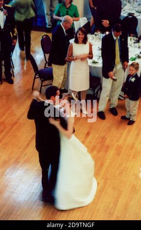 Wedding Reception Dance Floor, 2001,  Blurred Motion, USA Stock Photo