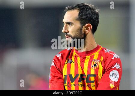 Benevento, Italy. 07th Nov, 2020. Marco Sau player of Benevento, during the match of the Italian Serie A football championship between Benevento vs Spezia final result 0-3, match played at the Ciro Vigorito stadium in Benevento. Italy, 07 November, 2020. (Photo by Vincenzo Izzo/Sipa USA) Credit: Sipa USA/Alamy Live News Stock Photo