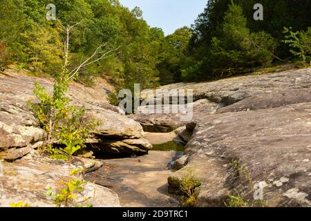 Landscape along the hiking trail at Bell Smith Springs in the Shawnee National Forest. Stock Photo