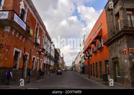 Puebla is the capital and largest city of the state of Puebla, Mexico, and the second largest in colonial Mexico and the richest Catholic diocese Stock Photo