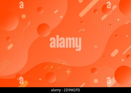Orange background With proportions and components in a fluid, wavy shape and color gradation. Stock Vector