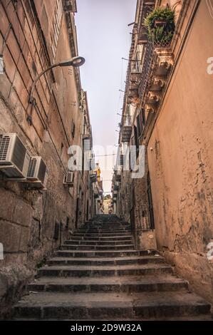 Characteristic Alleyway belonging to the city of Licata in Sicily Stock Photo