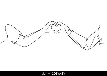 Romantic love concept one single line drawing Vector Image