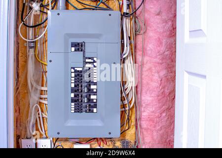 Calgary, Alberta. Canada. Nov. 7, 2020. A House Siemen electrical panel on the basement. Stock Photo