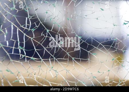 Broken tempered glass texture as graphic resources Stock Photo