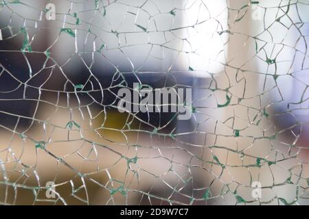 Broken tempered glass texture as graphic resources Stock Photo