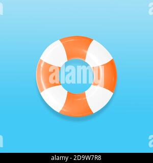 Lifebuoy for helping people in the water isolated on pastels color background, with clipping path. Stock Photo