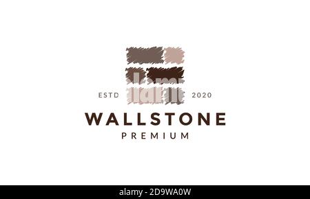 wall stone colorful abstract logo vintage  vector icon illustration Stock Vector