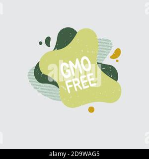 Gmo free icon. Food badge contains no gmo label for healthy food product package. Vector signs for packaging design, cafe, restaurant badges, tags Stock Vector