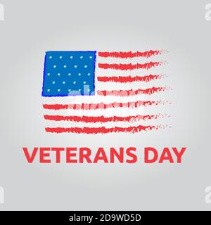 Illustration vector design of veterans day background template Stock Vector