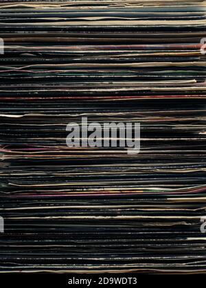 Stacked vinyl records using as background or texture Stock Photo