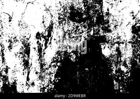 Grunge old plaster wall texture. White and black background. Vector illustration. Stock Vector