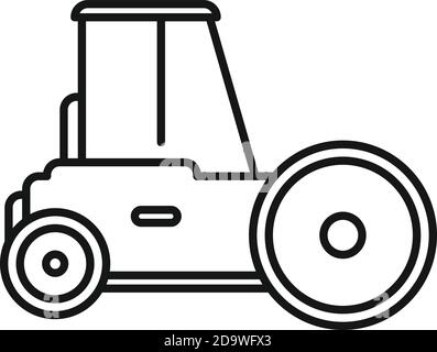 Road roller icon, outline style Stock Vector