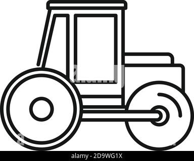 Paving road roller icon, outline style Stock Vector