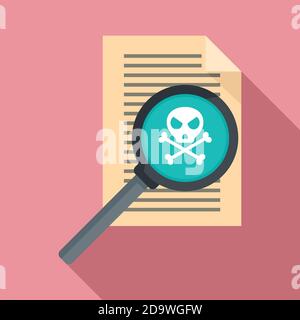 Fraud personal paper icon, flat style Stock Vector