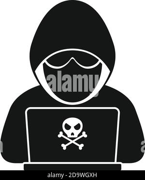 Modern hacker icon, simple style Stock Vector