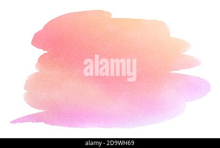 Pastel watercolor stains with natural stains on a paper backing. Isolated frame for design. Stock Photo