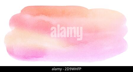 Abstract colorful watercolor on white background. Isolated stains in paper. Drawn by hand with paint. Stock Photo
