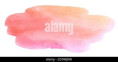 Abstract colorful watercolor on white background. Isolated stains in paper. Drawn by hand with paint. Stock Photo