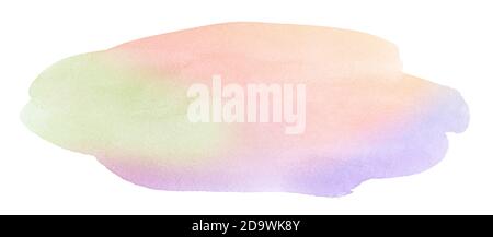 Abstract colorful watercolor on white background. Isolated stains in paper. Drawn by hand with paint. Stock Photo