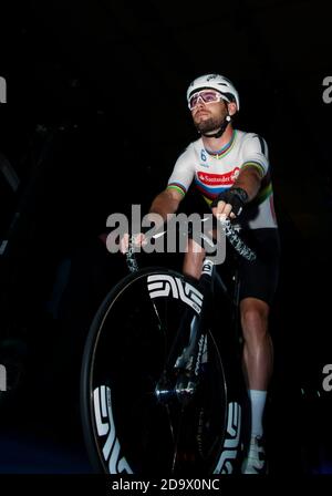 Mark Cavendish. Riders were taking part in the Six Day track cycling championship at Lee Valley Velodrome, London, UK. Stock Photo