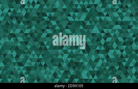 Abstract background, geometric pattern of triangles in emerald green, design for poster, banner, card and template. Vector illustration Stock Vector