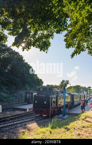 Rasender Roland, railway station, Binz, Ruegen, Mecklenburg-Western ...
