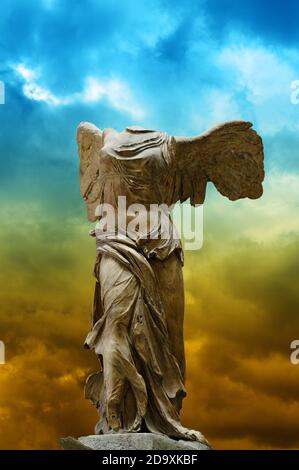 Winged Victory of Samothrace, also called the Nike of Samothrace Stock Photo