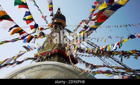 Boudhanath temple in Kathmandu Stock Photo