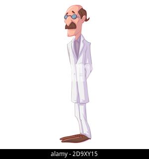 Colorful vector illustration of a cartoon doctor with mustache Stock Vector