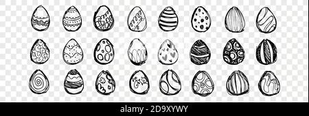 Hand drawn easter eggs set collection Stock Vector