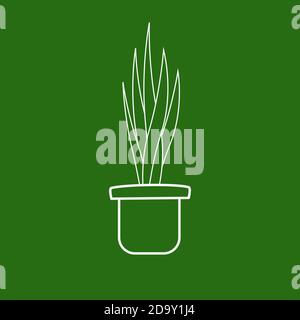 The contour of the indoor flowerpot in a pot. Stock Vector