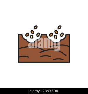 Planting seeds color line icon. Pictogram for web page, mobile app, promo. Stock Vector