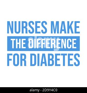 World diabetes day awareness design with recent year theme, nurse make the difference for diabetes. Vector illustration Stock Vector