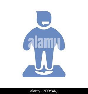 a fat men controlling his weight icon for healthcare concept in vector file Stock Vector