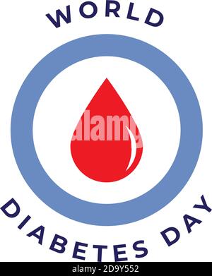 World diabetes day awareness design with blue circle color and red blood icon for poster, website, or any design. vector illustration Stock Vector
