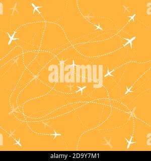 Travel aircraft seamless pattern. Fly vector graphic background. Symbol illustration . Stock Vector
