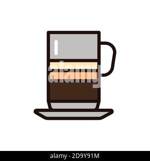 Irish coffee color line icon. Isolated vector element. Stock Vector