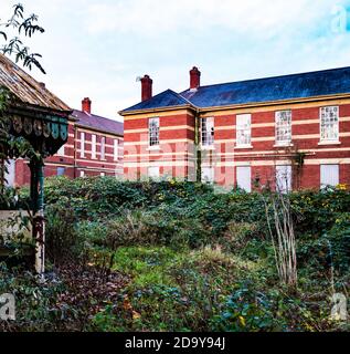 Whitchurch Hospital Derelict Grade 2 listedl - atmospheric Stock Photo