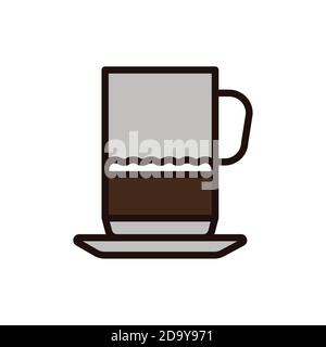 Macchiato color line icon. Isolated vector element. Stock Vector